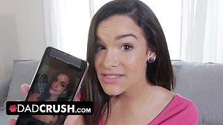 Dadcrush - naughty tiny bitch Eden Sin gets astonished when her stepfather whips his massive rod out