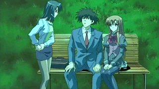 Two Girls And One Happy Boy In The Park