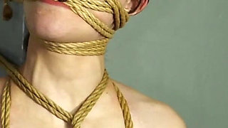 Slave Mila Tightly Tied in Orgasm Torment with Rope Bondage and Bound Orgasms