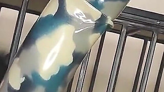 Latex Officer Fucks His Latex Prisoner with a Strap-on