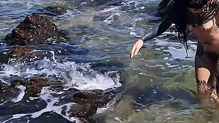 Outdoor Blowjob by the Sea From a Horny Stranger on the Nudist Beach