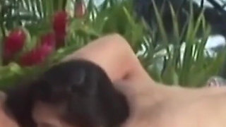Hot lesbian sex with Tera Patrick and Nikki Benz eating pussy on the beach