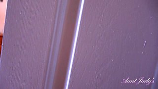 Aunt Judy's Big Tit MILFs - 56yo Busty Redhead Beauty 'Red' Jacks You Off & Sucks Your Cock (POV) - Hd