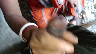 Desi Bhabhi Outdoor Bathroom Fuck - Doggy Style with Long Hair Indian Aunty New Video