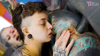 Hardcore Threesome - Deep Anal Drill Dildo Pounding