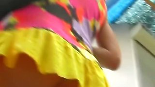 Hot upskirt closeups made on the bus