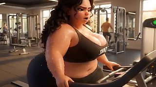 Shy Chubby Girl's First Day At Gym Turns Into Curvy Cock Tease