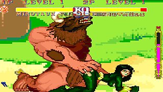 Ryona fighter, big ass, wooly