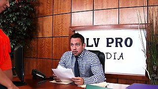 Horny office babe Kendra Lust gets arse fucked