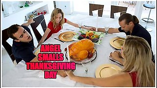 Angel Smalls And Codi Lewis In Step Sister Sucks And Fucks Brother During Thanksgiving Dinner