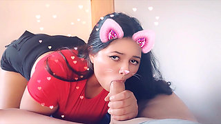 Girlfriend Sucking Cock with Snap Filter