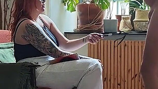 A Sex Slave in a Penis Cage Gets Whipped on the Balls and Sucks His Master's Cock.