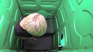 This cutie has fun today in our Porta Potty Gloryhole. She