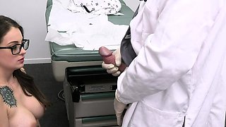 Pervert Doctor Blackmails Teen With Glasses