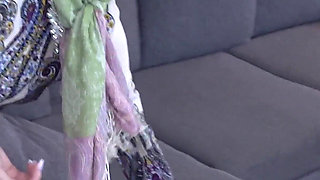Hijabi MILF Caught Him Jerking off with Her Panties