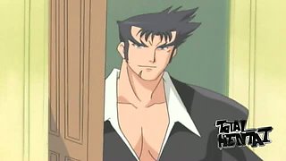 Watch kawaii busty girl riding strong cock of lewd hentai stud