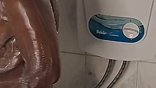Masturbating Her Pussy in the Bathing Room