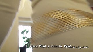 Blonde Hungarian student fucks for cash