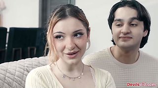 Teen and her bf fucking their milf tutor