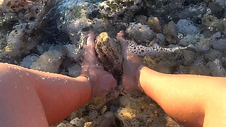 My Feet in the Sea Over the Stones