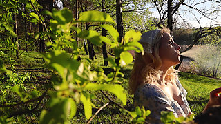 A girl from the village who smokes