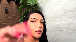 Lingerine Trans babe barebacked by lover