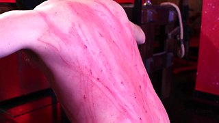 Hard sadistic whipping by cruel brunette dominatrix