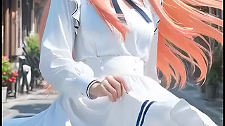 Marin Kitagawa Erotic Tease - Black Lingerie Sailor Uniform and Bikini