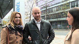 Amazing Busty Teen and Her BF Gets Money for Public SEX
