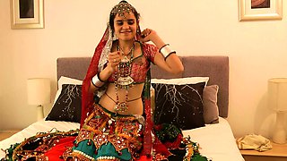 Charming Indian College Girl Jasmine In Gujarati Garba Dress