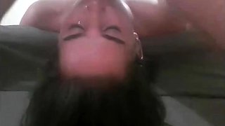Upside-Down Throat Fucking: Hardcore Amateur Blowjob