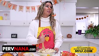 Na Na In Perv Step Seduces Her Big Dick Stepgrandson On Thanksgiving Step Mom Step Son Threesome