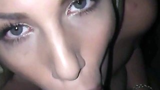 Big-Titted Amateur's Blowjob in the Alley