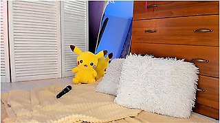 Amazing Blondie To Do Squirt With Favorite Pikachu