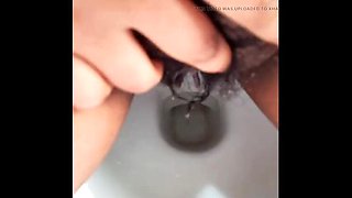 Desi Aunty Pissing in Bathroom & Squirting Orgasm with Loud Moaning - Indian Maid Fingering