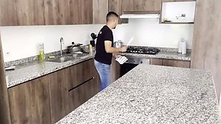 Pregnant Latina MILF Sucks Me Off in the Kitchen