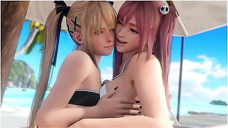 Honoka And Marie Rose Enjoying The Beach