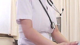 Busty Nurse Morning Check Teases with Nipple Play Then Drives Him Wild with Blowjob and Hands