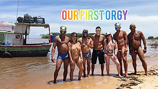 Hot Wives Gangbanged by Friends on a Boat in Salvador - Creampie & Moaning Action