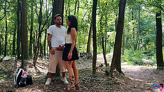 I Take Away the Virginity of a Nerdy Boy Who Promised to Help Me in the Woods!