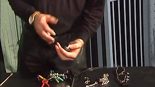 Mature Brunette MILF Bound with Weighted Nipple Clamps