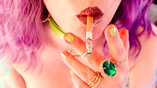 The Lovely Miss Tina Snua Smokes A Cigarette With Dangles, Drifts & Close Ups