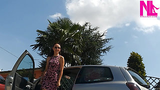 Revving My Car in Pink Flowered Flip Flops