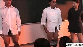 Subtitled CFNM bottomless Japan students school teasing