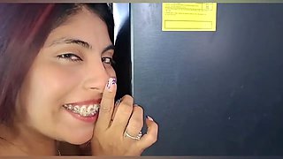 The stepfather fucks his stepdaughter while his wife is in the kitchen.