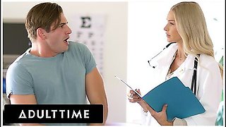 Naughty Doctor Emma Hix Sucks Her Patients Cock After Catching Him Jerking Off!