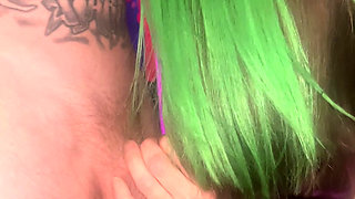 Tiny babe Amber gets a big cock in her mouth before her little pussy gets it too