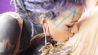 Shy Alt Teen Gets First Anal With Tattooed Lesbian