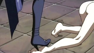 Chained hentai gets whipped and punishment