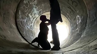 Voyeur BBC worship aggressive BlowJob public